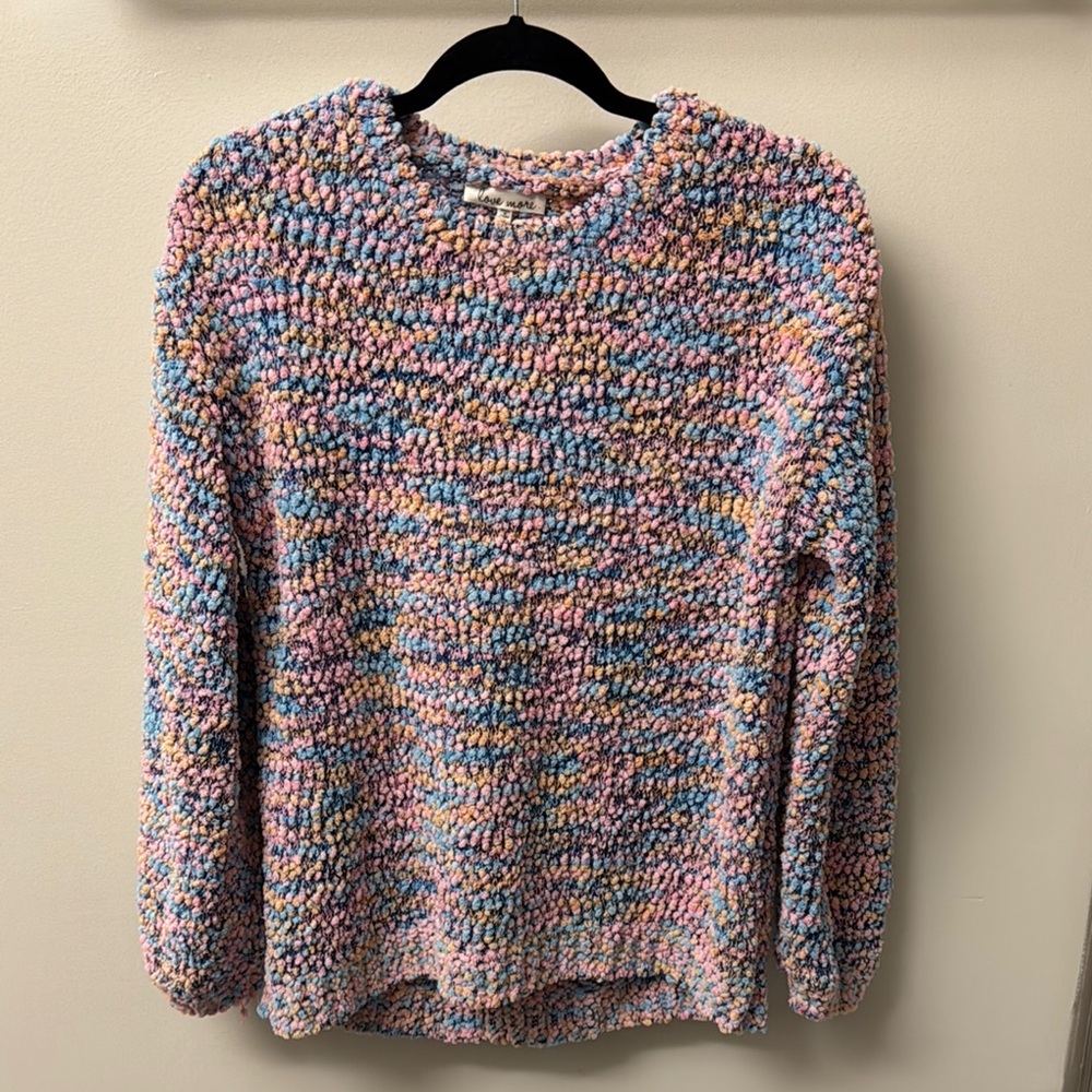 Love More Sweater Size XL Color Blue Pink Orange